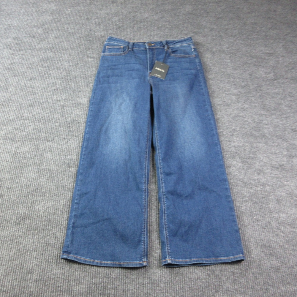 Indigo Six Jeans Womens 12 Blue Wide-Leg High Rise Relaxed 30x27.5 NWT